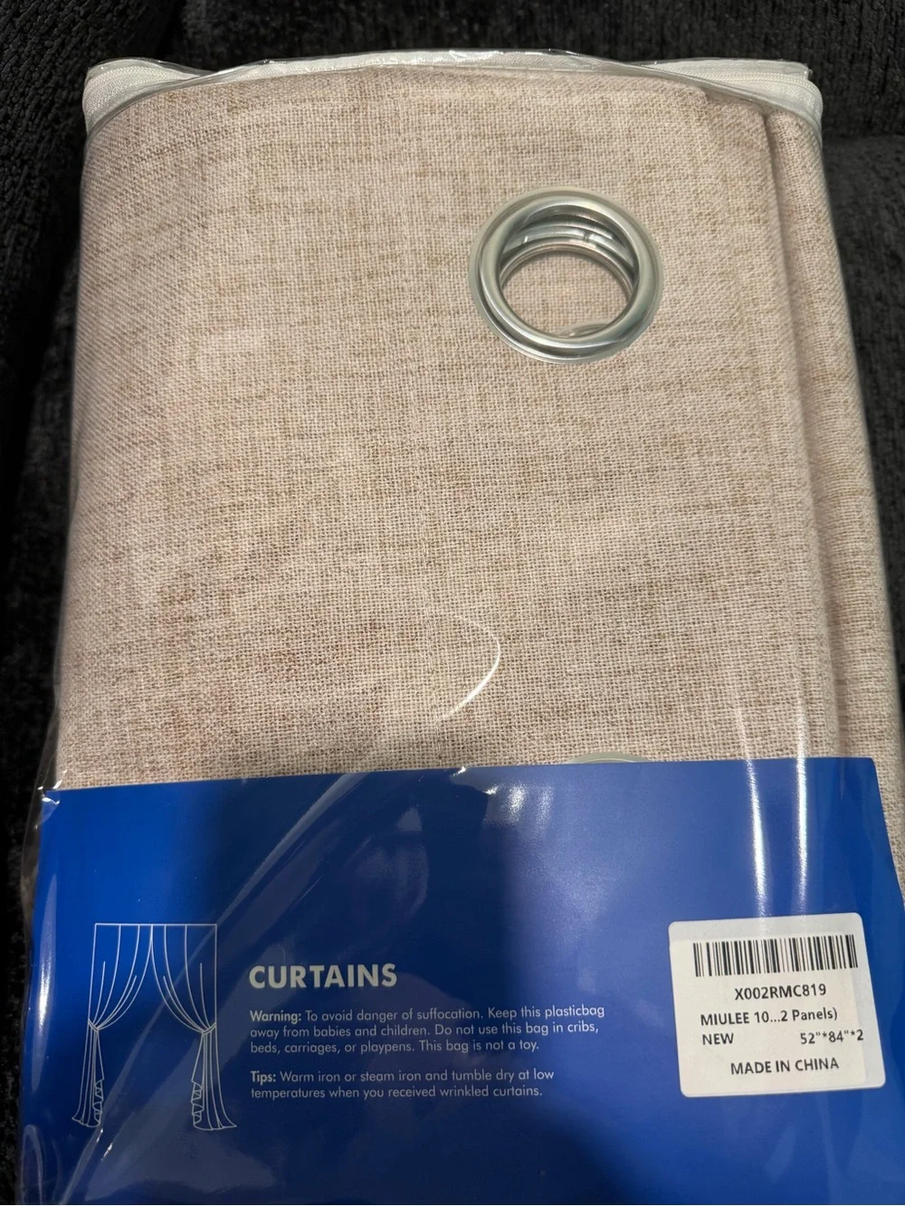Home Accents 100% Blackout Grommet Curtain Panels in Neutral Beige - 2 panels